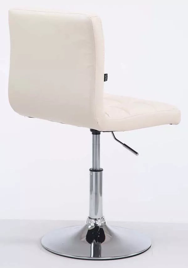 Sæt med 2 Palma V2 lænestole i kunstlæder - creme, krom-look metalramme