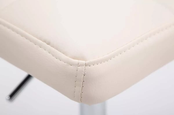 Sæt med 2 Palma V2 lænestole i kunstlæder - creme, krom-look metalramme