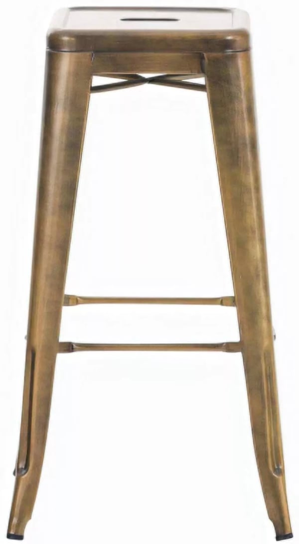 Joshua V2 Guld Metal Barstol - Industrielt Design, Stabelbar, 76cm Højde