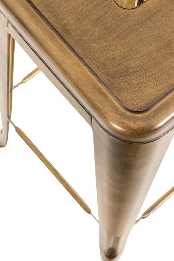 Joshua V2 Guld Metal Barstol - Industrielt Design, Stabelbar, 76cm Højde