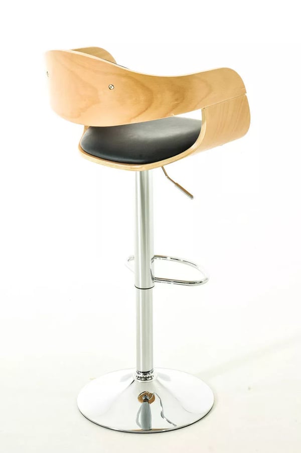 Sæt med 2 Kingston Barstole i kunstlæder, Natur/Sort, Krom-look metalstel