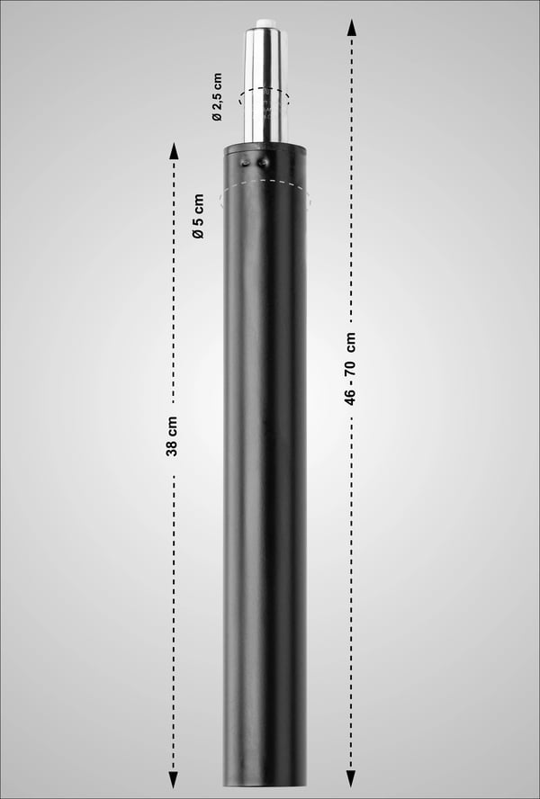Gaslift til barstol - Sort metal - 38,5 cm