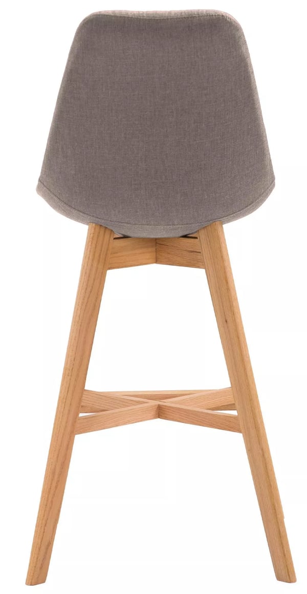 Set med 2 Cannes Barstolar i Tyg, Taupe Tyg med Ram i Ek