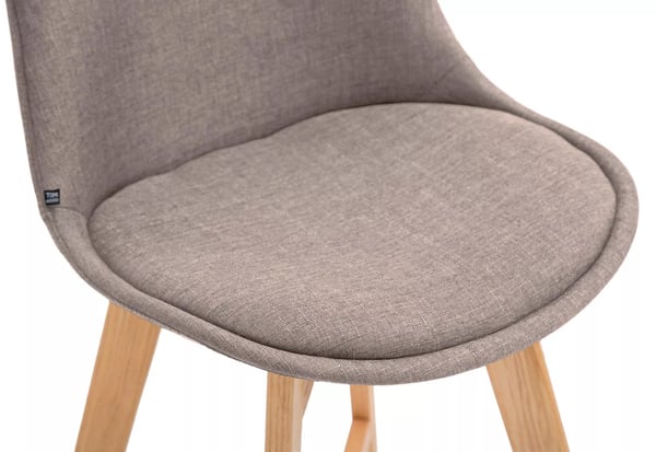Set med 2 Cannes Barstolar i Tyg, Taupe Tyg med Ram i Ek