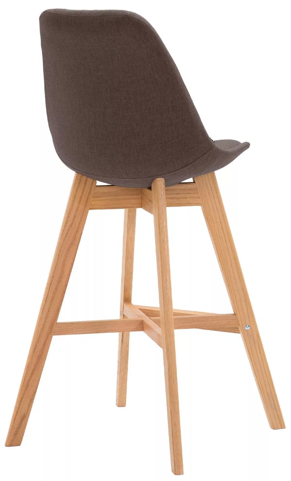 Set med 2 Cannes barstolar i tyg, brun ekram, 76 cm sitthöjd