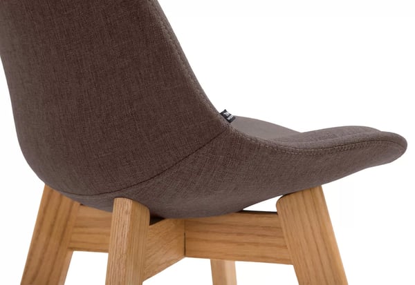 Set med 2 Cannes barstolar i tyg, brun ekram, 76 cm sitthöjd