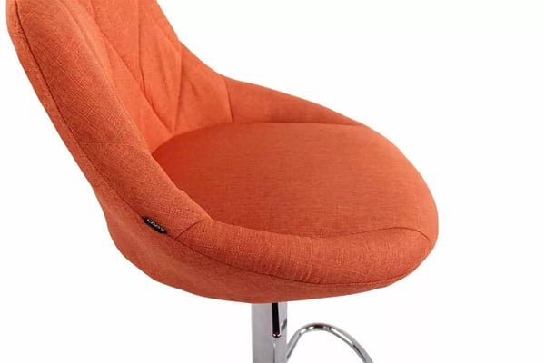 Sæt med 2 orange stof barstole Lazio med krom-look metalfod - Justerbar højde, 360° drejbar