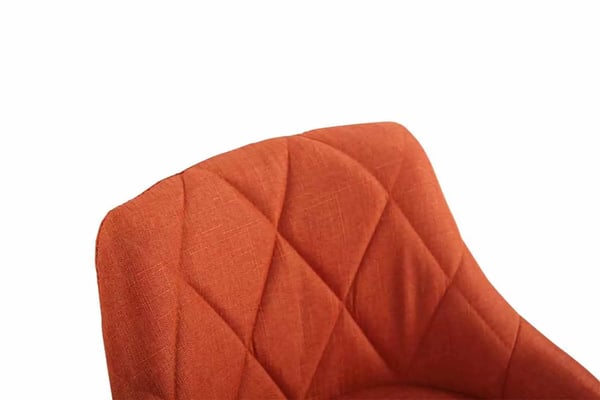 Sæt med 2 orange stof barstole Lazio med krom-look metalfod - Justerbar højde, 360° drejbar