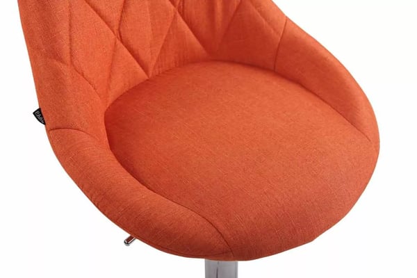 Sæt med 2 orange stof barstole Lazio med krom-look metalfod - Justerbar højde, 360° drejbar