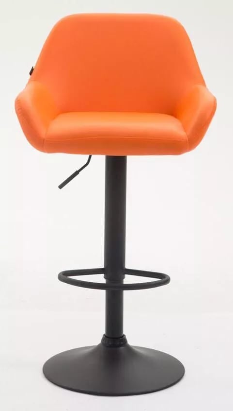 Sæt med 2 Braga Barstole, Kunstlæder, Orange