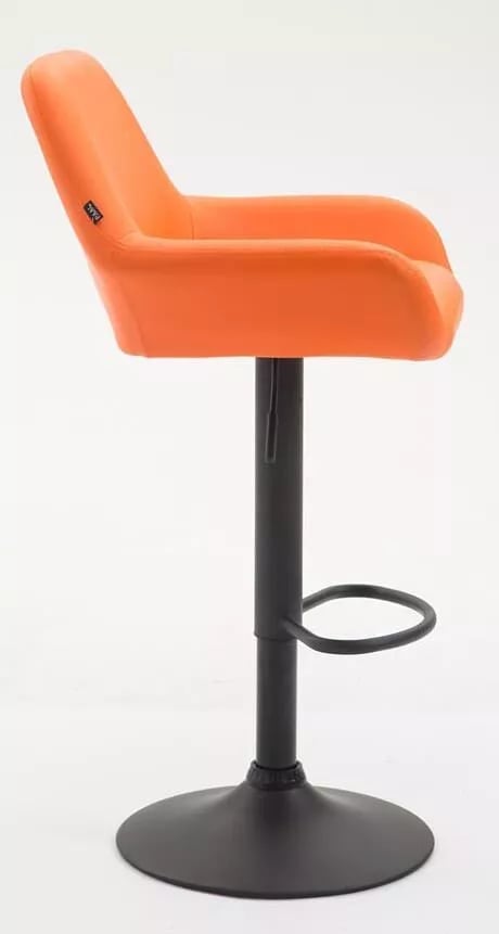 Sæt med 2 Braga Barstole, Kunstlæder, Orange