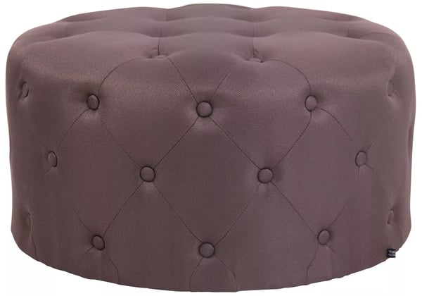 Chesterfield-stil quiltet stofskammel, brun, 70x70x37 cm