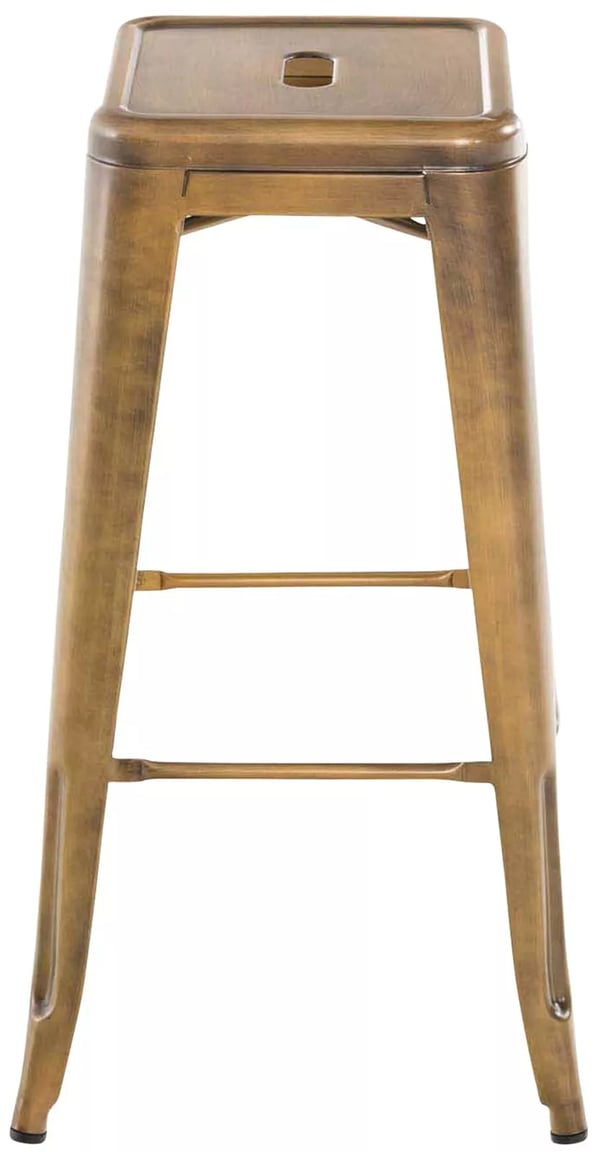 Sæt med 2 Joshua V2 guld metal barstole - Industrielt design, stabelbare, nemme at rengøre