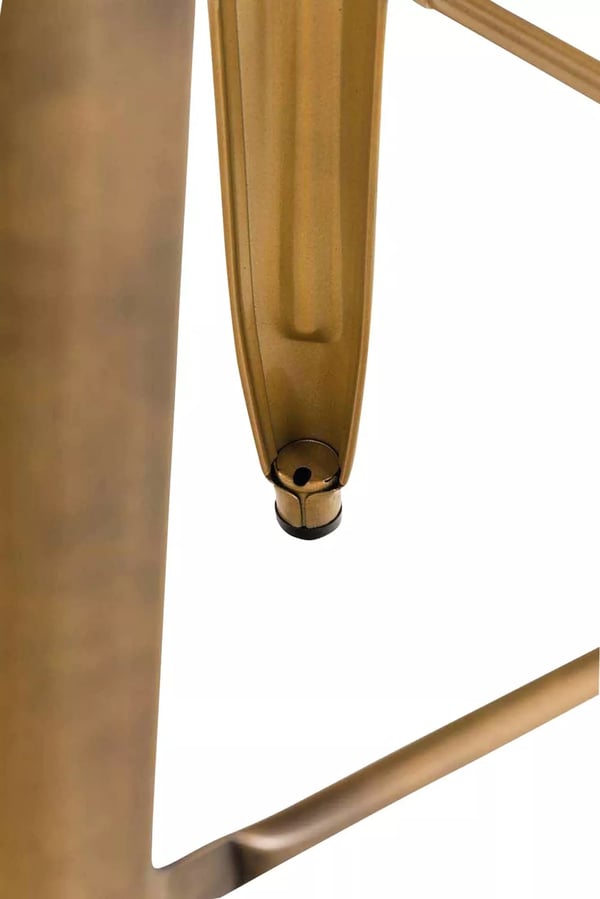Sæt med 2 Joshua V2 guld metal barstole - Industrielt design, stabelbare, nemme at rengøre