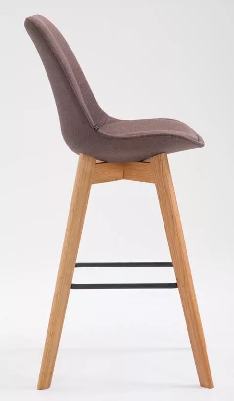 Set med 2 barstolar Metz Tyg Brun Träram 76cm Sitthöjd