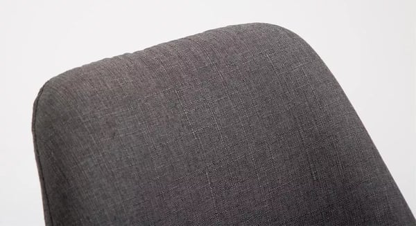 Set med 2 Metz Barstolar, Mörkgrå Tygsits, Ben i Ek, 76 cm Sitthöjd