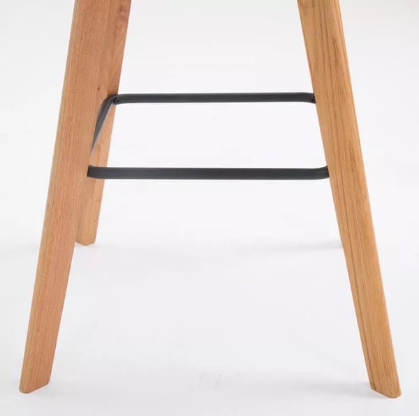 Set med 2 Metz Barstolar, Grå Konstläder, Naturträram