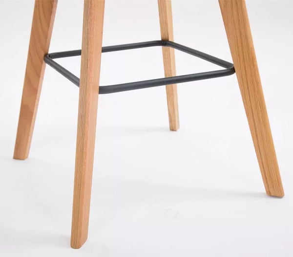 Set med 2 Metz Barstolar - Orange Plast sits med Trästomme