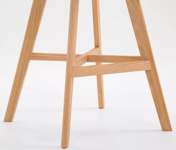 Set med 2 Cannes Barstolar - Vit Konstläder, Träram, 76cm Sitthöjd