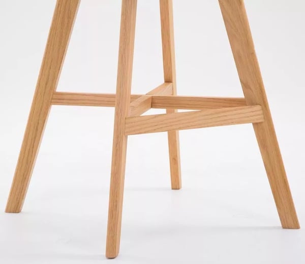 Set med 2 Cannes Barstolar - Krämigt Konstläder, Trästomme, Ergonomisk Design, 112cm Höjd
