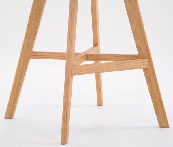 Set med 2 grå barstolar i konstläder med träram och fotstöd - Cannes Collection