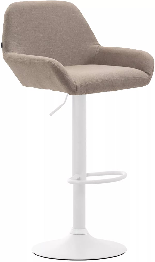 Sæt med 2 taupe stof barstole med krom-look metalstel