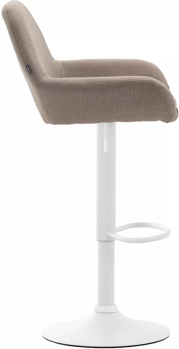Sæt med 2 taupe stof barstole med krom-look metalstel