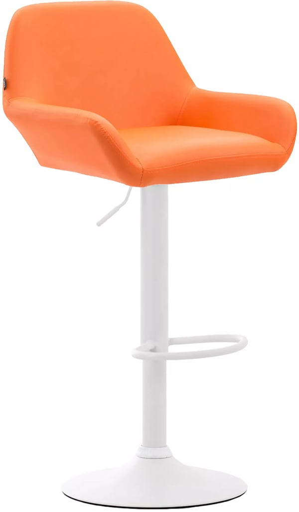 Sæt med 2 Braga Barstole, Kunstlæder, Orange