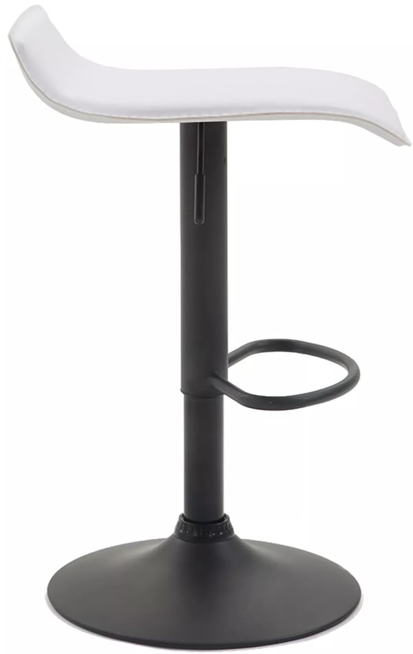 Set med 2 Dyn V2 barstolar, vit konstläder, metallställ
