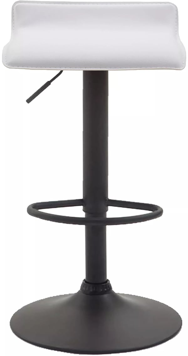 Set med 2 Dyn V2 barstolar, vit konstläder, metallställ