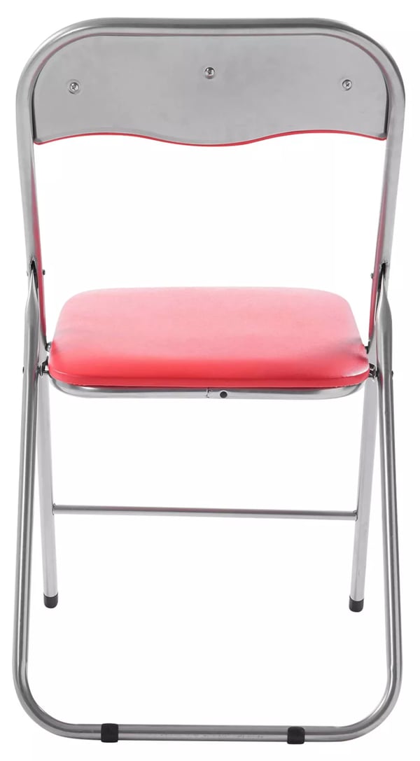 Sæt med 4 klapstole Felix, rød/sølv, sæde i kunstlæder (PVC), metalramme