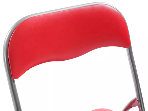 Sæt med 4 klapstole Felix, rød/sølv, sæde i kunstlæder (PVC), metalramme