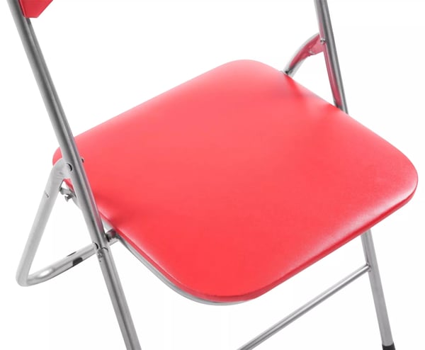 Sæt med 4 klapstole Felix, rød/sølv, sæde i kunstlæder (PVC), metalramme