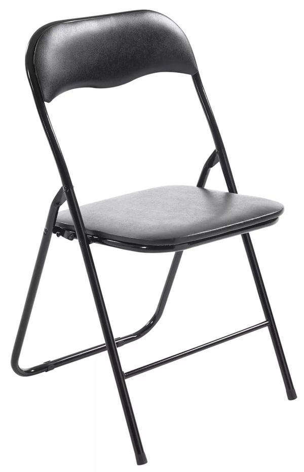 Set med 4 fällbara stolar Felix - Svart konstläder (PVC) sits, metallram