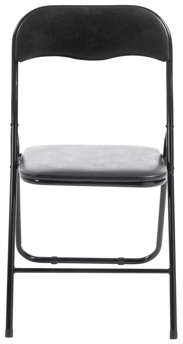 Set med 4 fällbara stolar Felix - Svart konstläder (PVC) sits, metallram