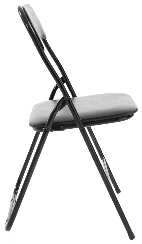 Set med 4 fällbara stolar Felix - Svart konstläder (PVC) sits, metallram