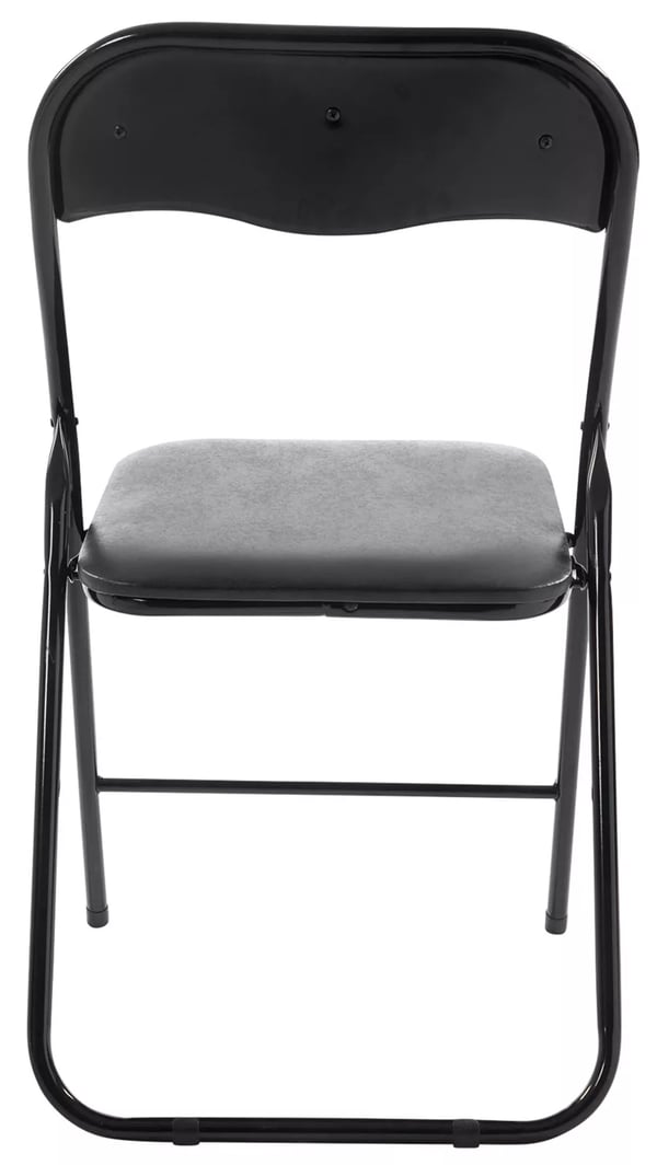 Set med 4 fällbara stolar Felix - Svart konstläder (PVC) sits, metallram