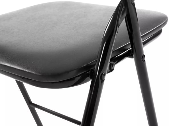 Set med 4 fällbara stolar Felix - Svart konstläder (PVC) sits, metallram