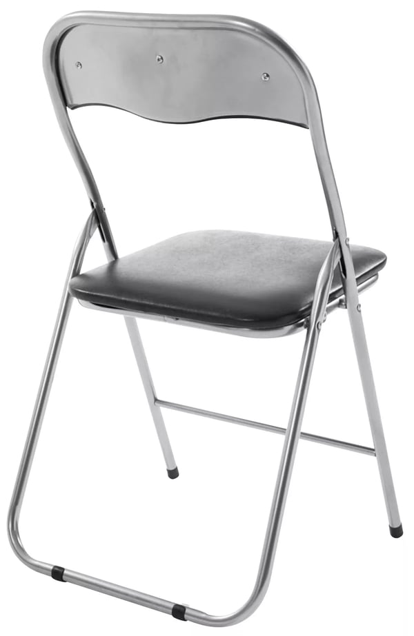 Sæt med 4 klapstole Felix - Sort/sølv kunstlæder (PVC) med metalramme