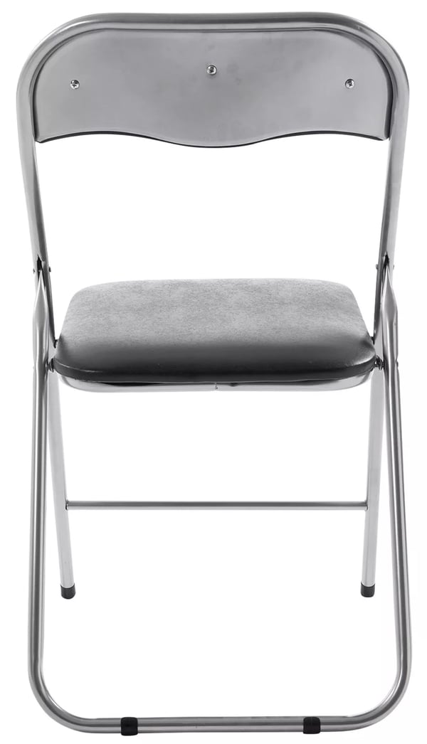 Sæt med 4 klapstole Felix - Sort/sølv kunstlæder (PVC) med metalramme