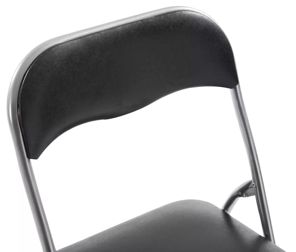 Sæt med 4 klapstole Felix - Sort/sølv kunstlæder (PVC) med metalramme