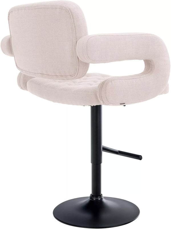 Beige stof justerbar barstol med metalramme - Dublin kollektionen