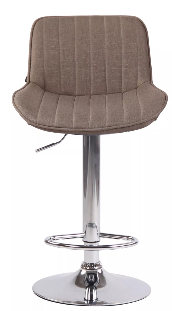 Lentini Taupe stof metal barstol med krom base