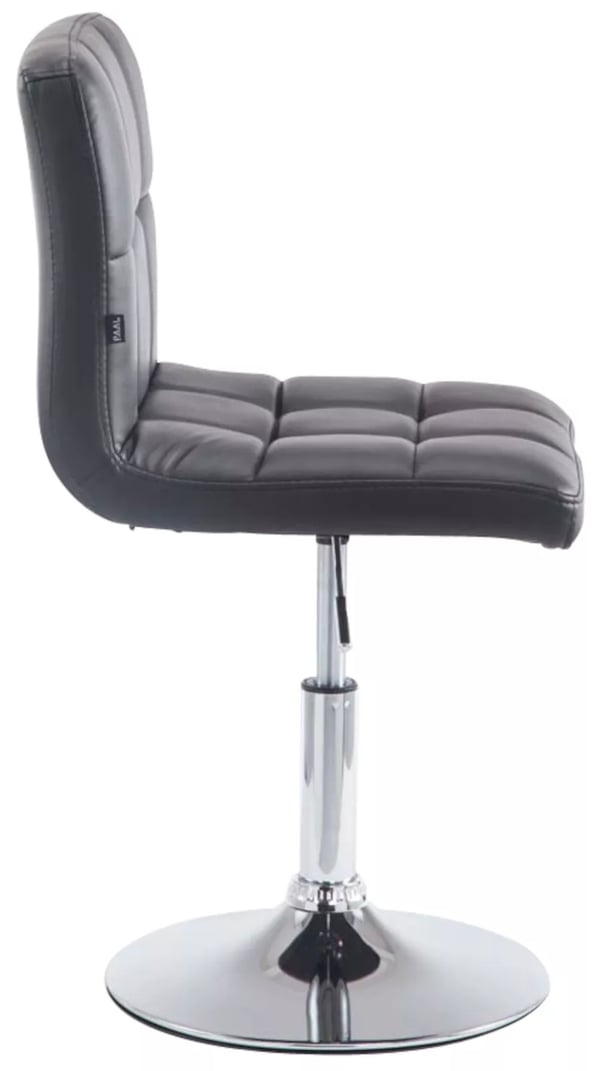 Palma V2 Loungestol - Sort kunstlæder med krom-look metalramme