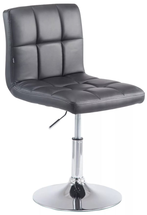 Palma V2 Loungestol - Sort kunstlæder med krom-look metalramme