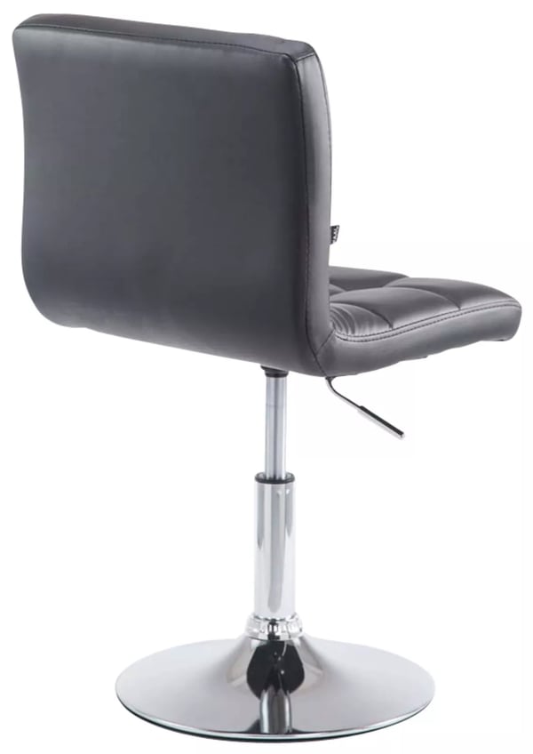 Palma V2 Loungestol - Sort kunstlæder med krom-look metalramme
