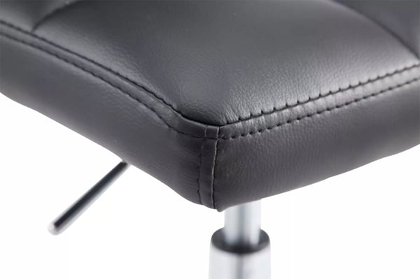 Palma V2 Loungestol - Sort kunstlæder med krom-look metalramme