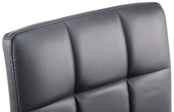 Palma V2 Loungestol - Sort kunstlæder med krom-look metalramme
