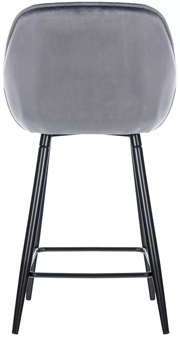 Gibson sammetsbarstol, mörkgrå med matt svart metallram