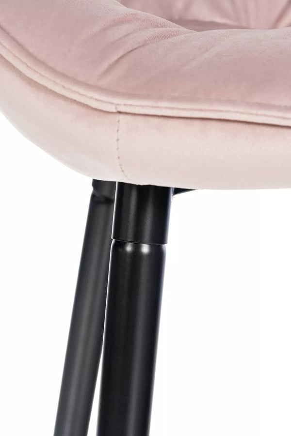 Baarijakkara Stool - pink sametti, matta musta metalliranka